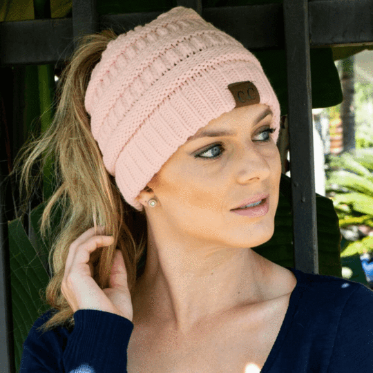 Soft Knit Ponytail Beanie